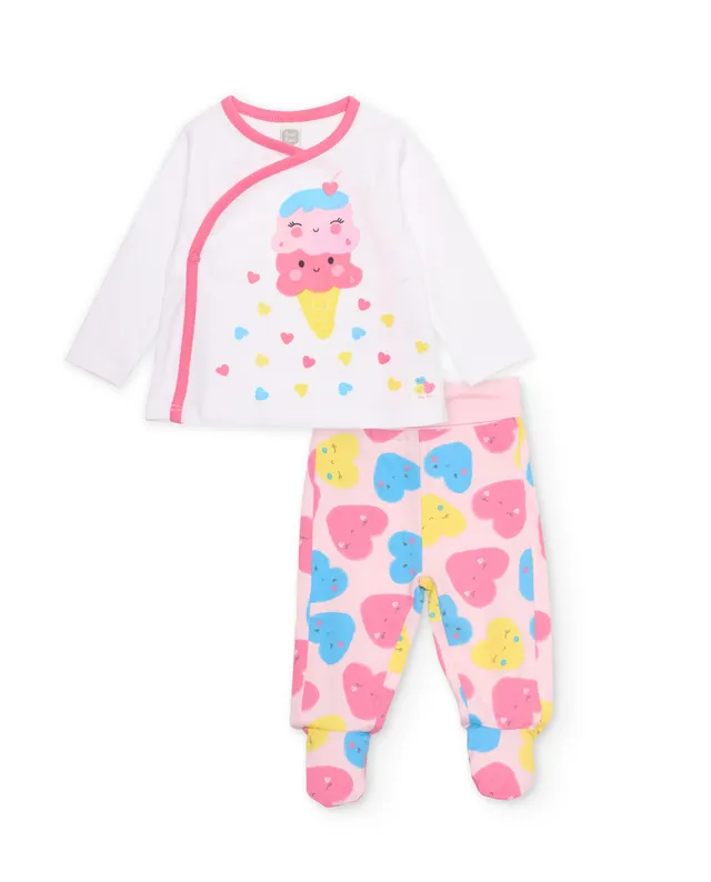 Tuc Tuc completo neonata maglia + pantaloni bianco 0-1 mesi