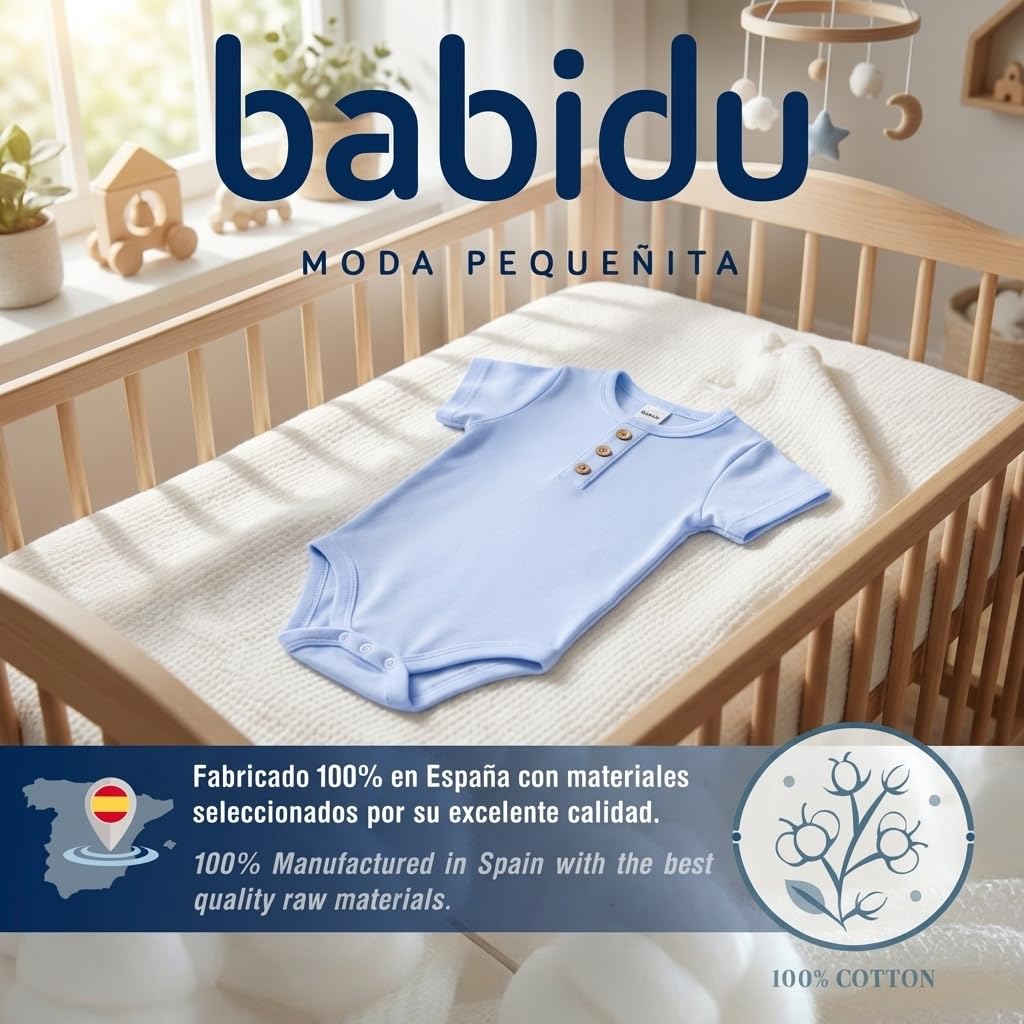 Babidu Body Abbottonato Maniche Corte 6-9 Mesi Cotone