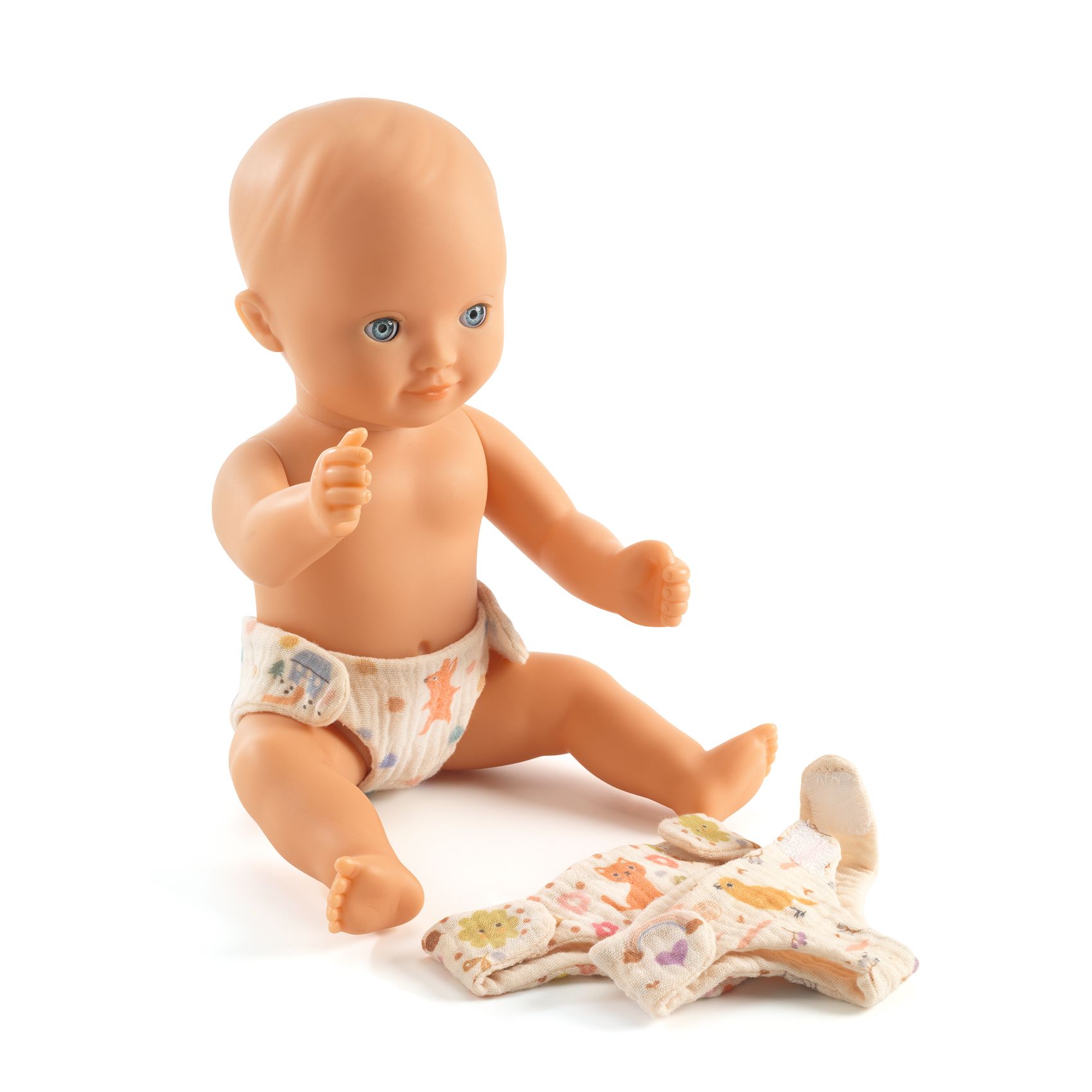 Djeco Pomea pannolini bambole 3 pezzi garza 30-36 cm