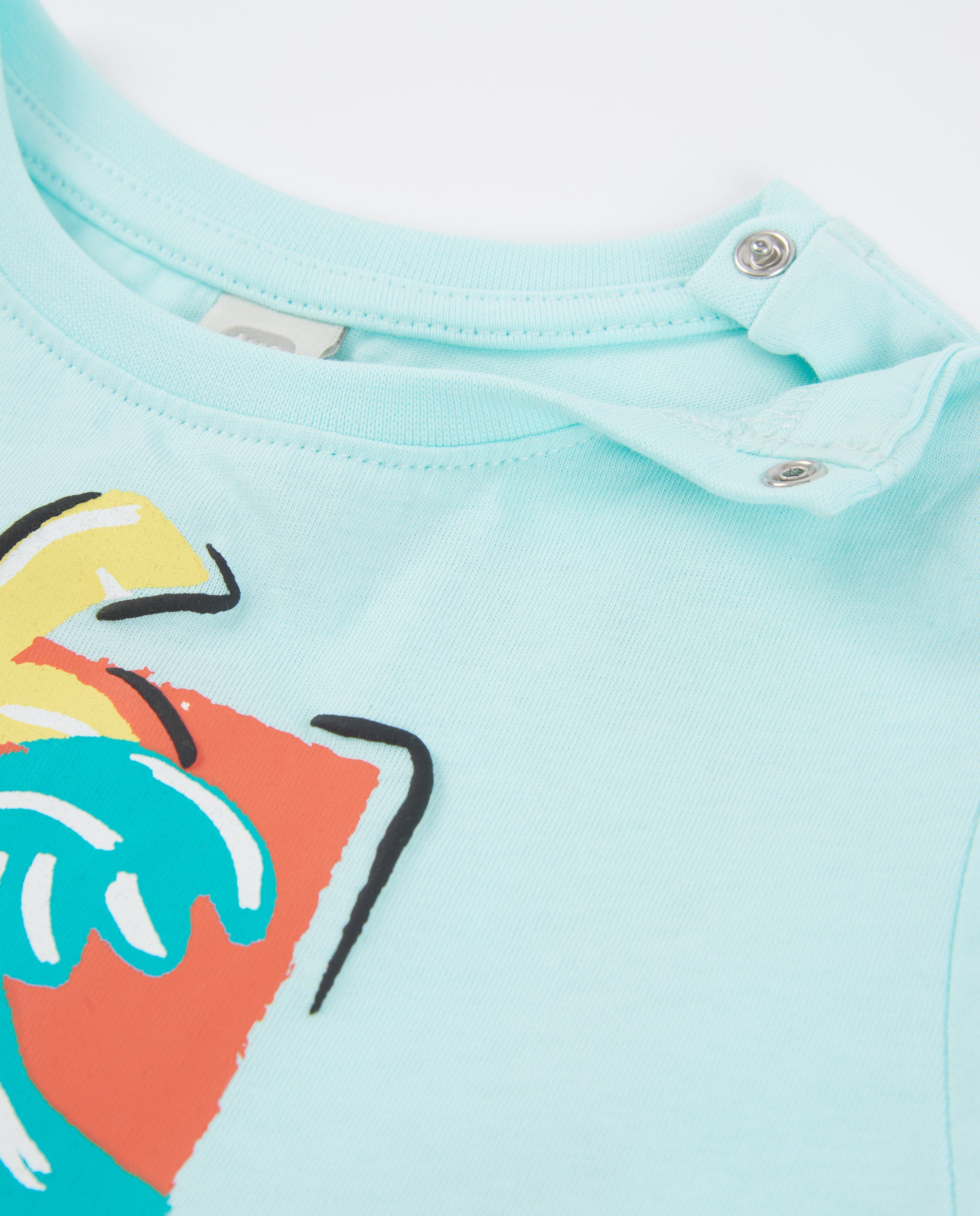 Tuc Tuc maglietta bambino blu onda palma cotone leggero