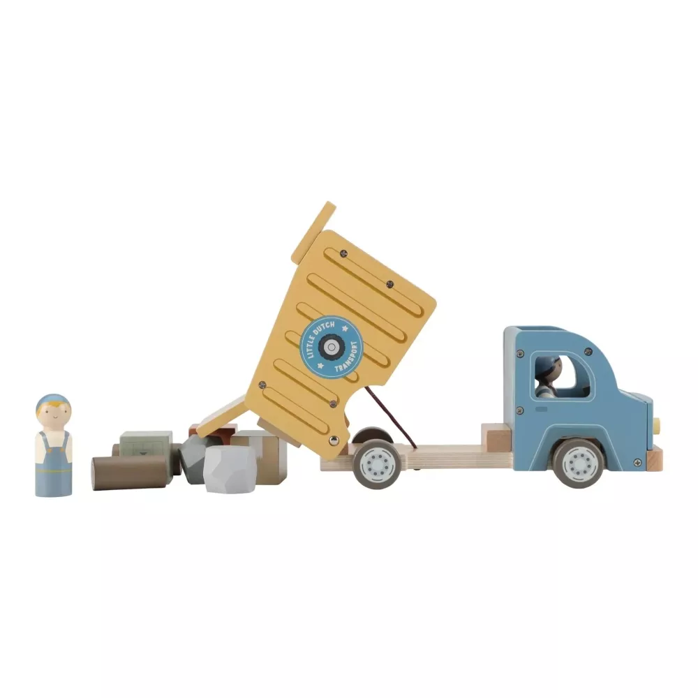 Little Dutch Camion Spazzatura legno con personaggio 18 mesi