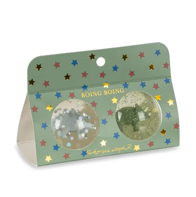 Konges Sløjd Dino palline rimbalzine glitter 2 pezzi