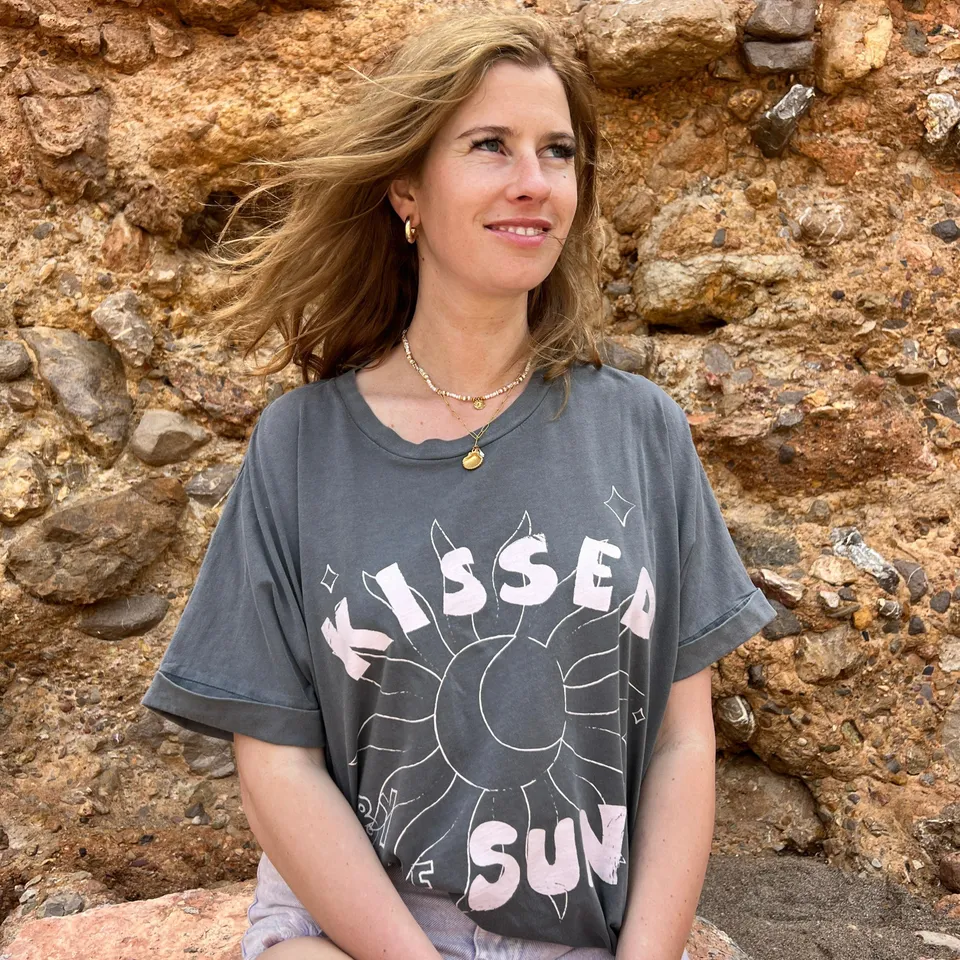 Ella and Rapha Kissed by the Sun t-shirt nero cotone bio