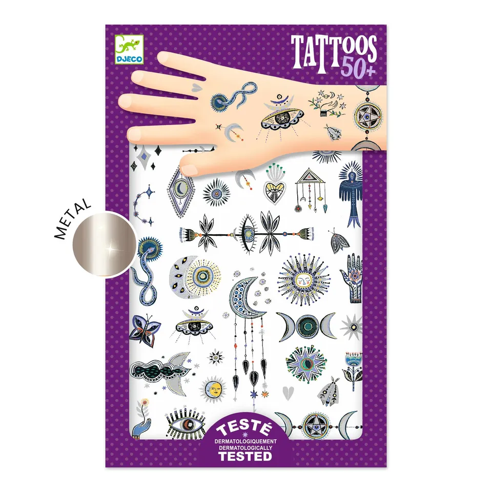 Djeco Wicca tatuaggi temporanei set 2 fogli