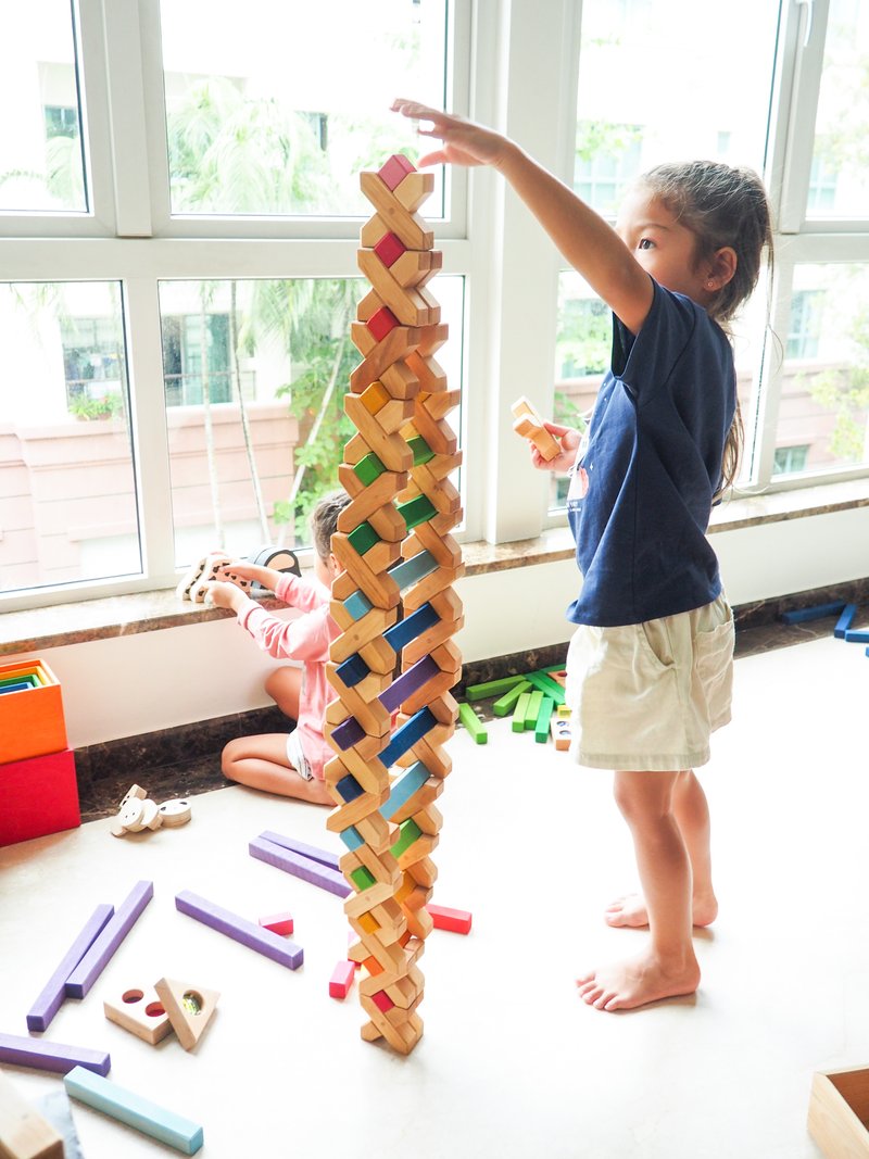 Bauspiel Xbricks set costruzioni legno 16 pezzi