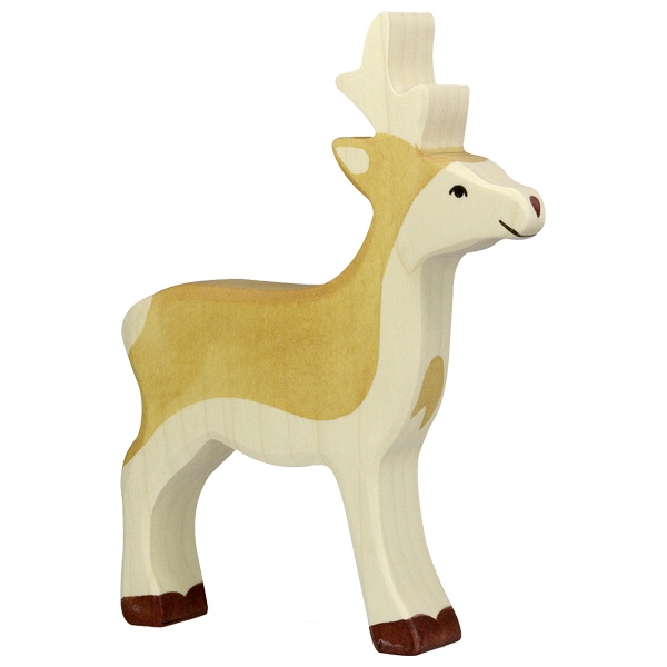 Holztiger Capriolo figura legno animali bosco