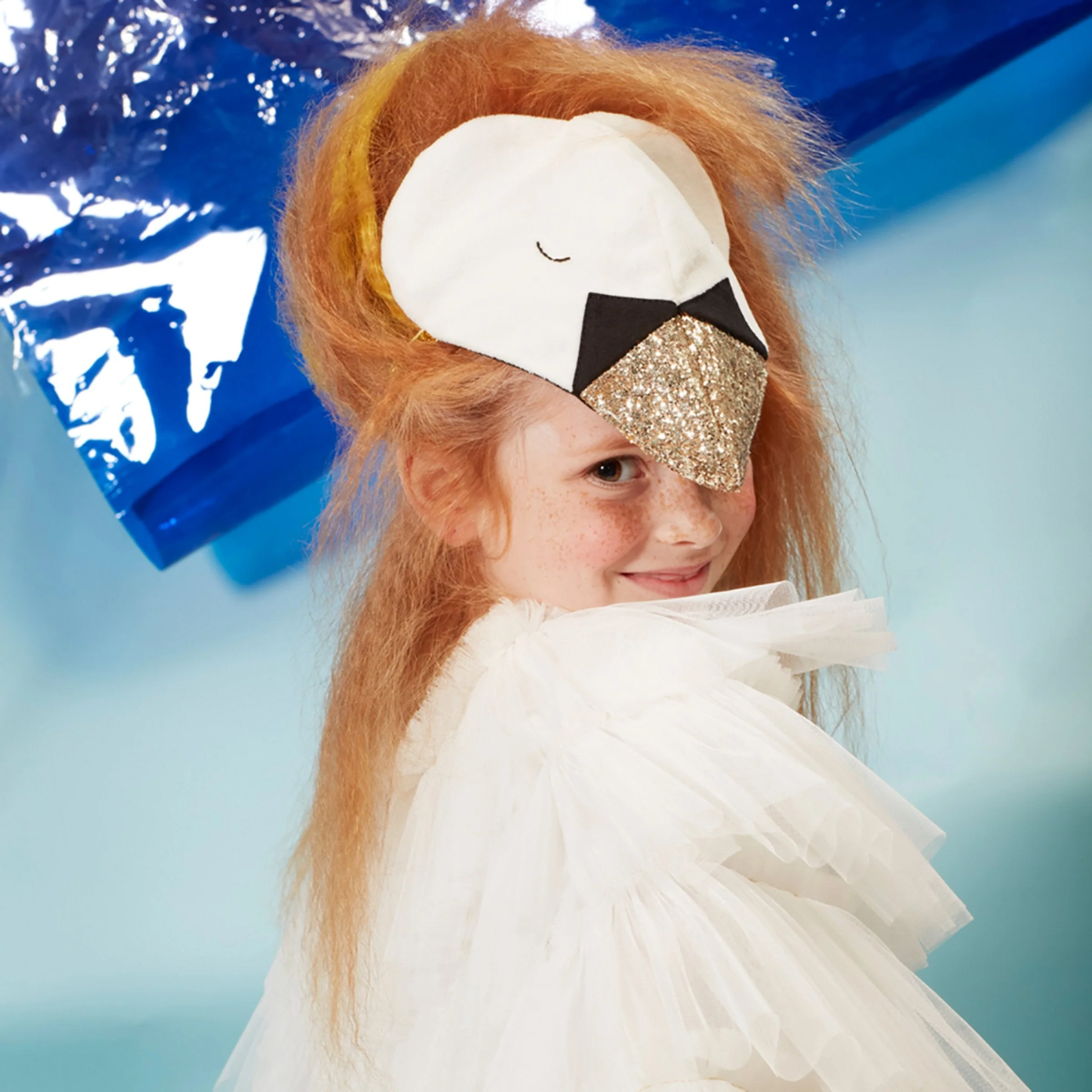 Meri Meri Cigno costume in tulle bianco ali e copricapo 3-6 anni