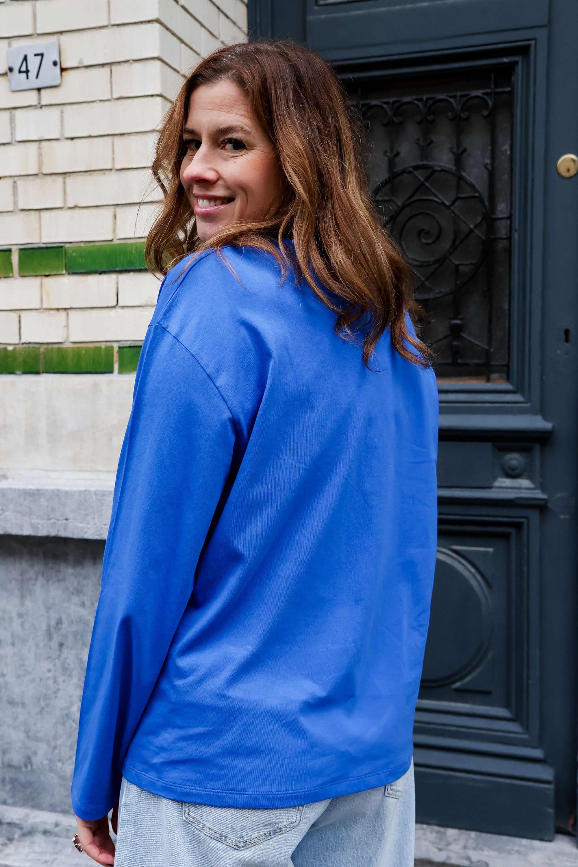 Ella and Rapha Moon maglia maniche lunghe blu cotone
