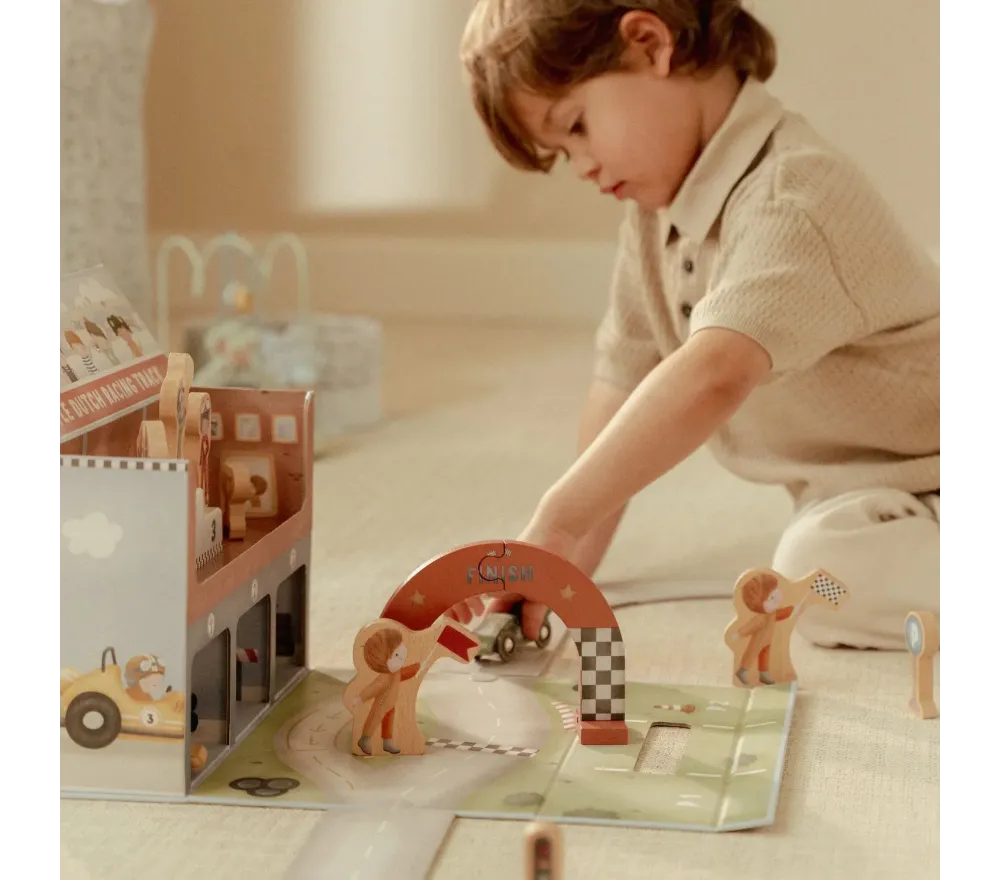 Little Dutch Railway set gara macchinine legno