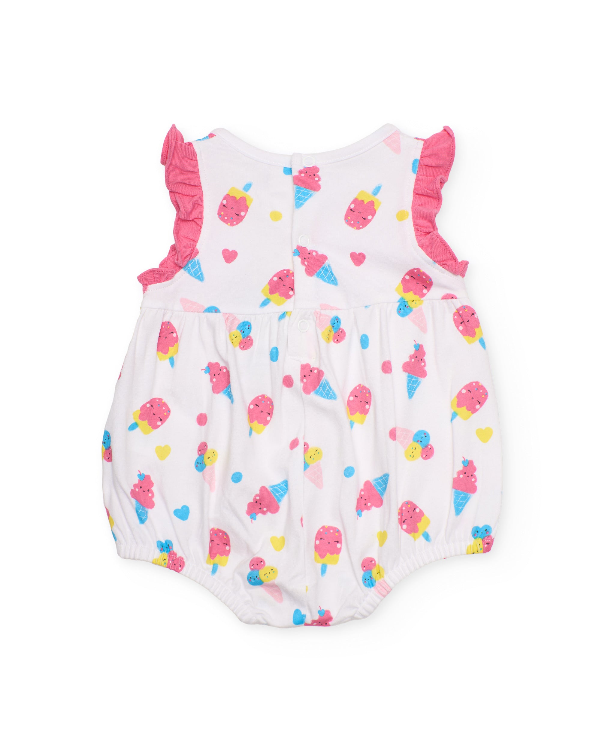 Tuc Tuc pagliaccetto neonata bianco gelati jersey volant