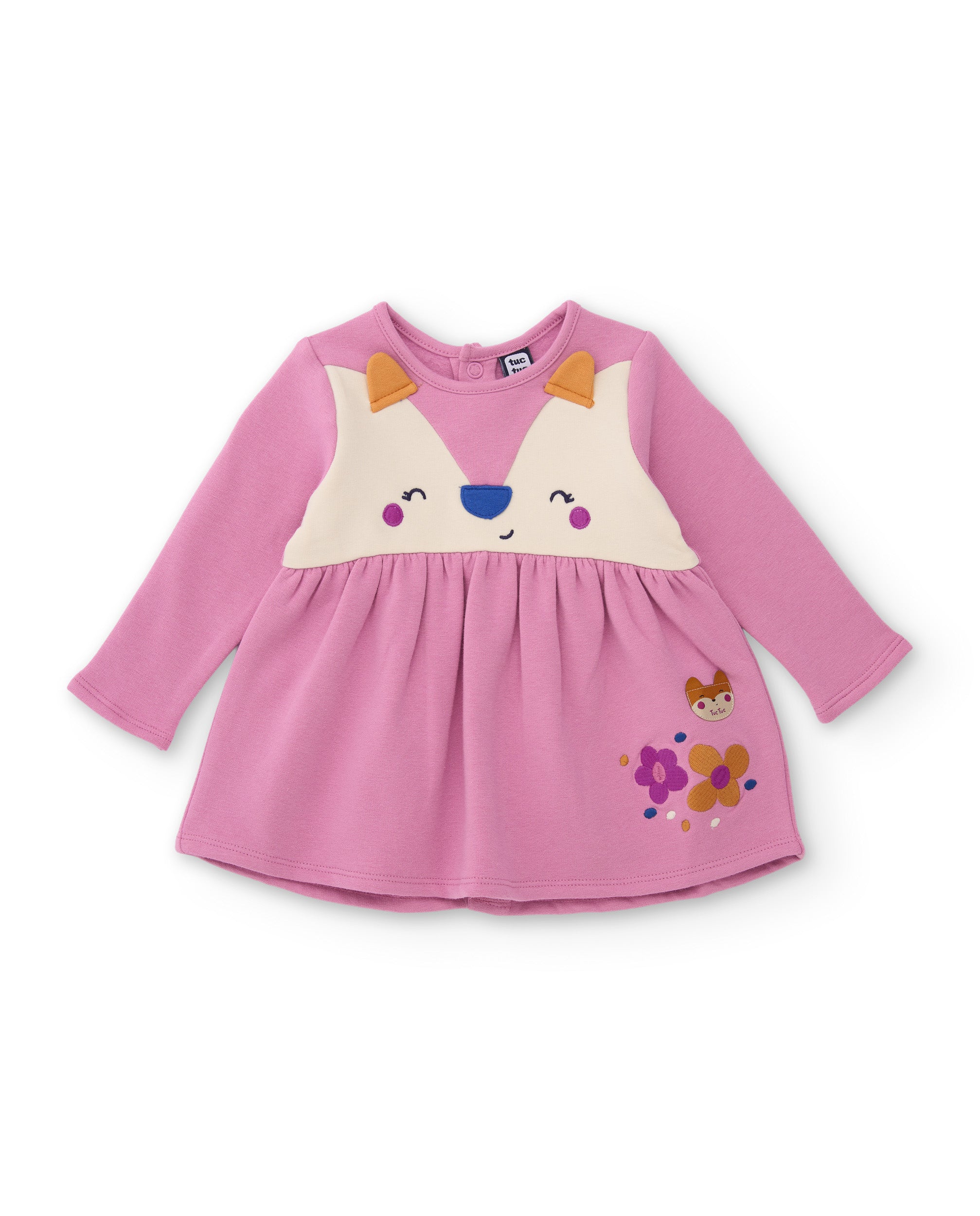 Tuc Tuc vestito neonata pile rosa animali