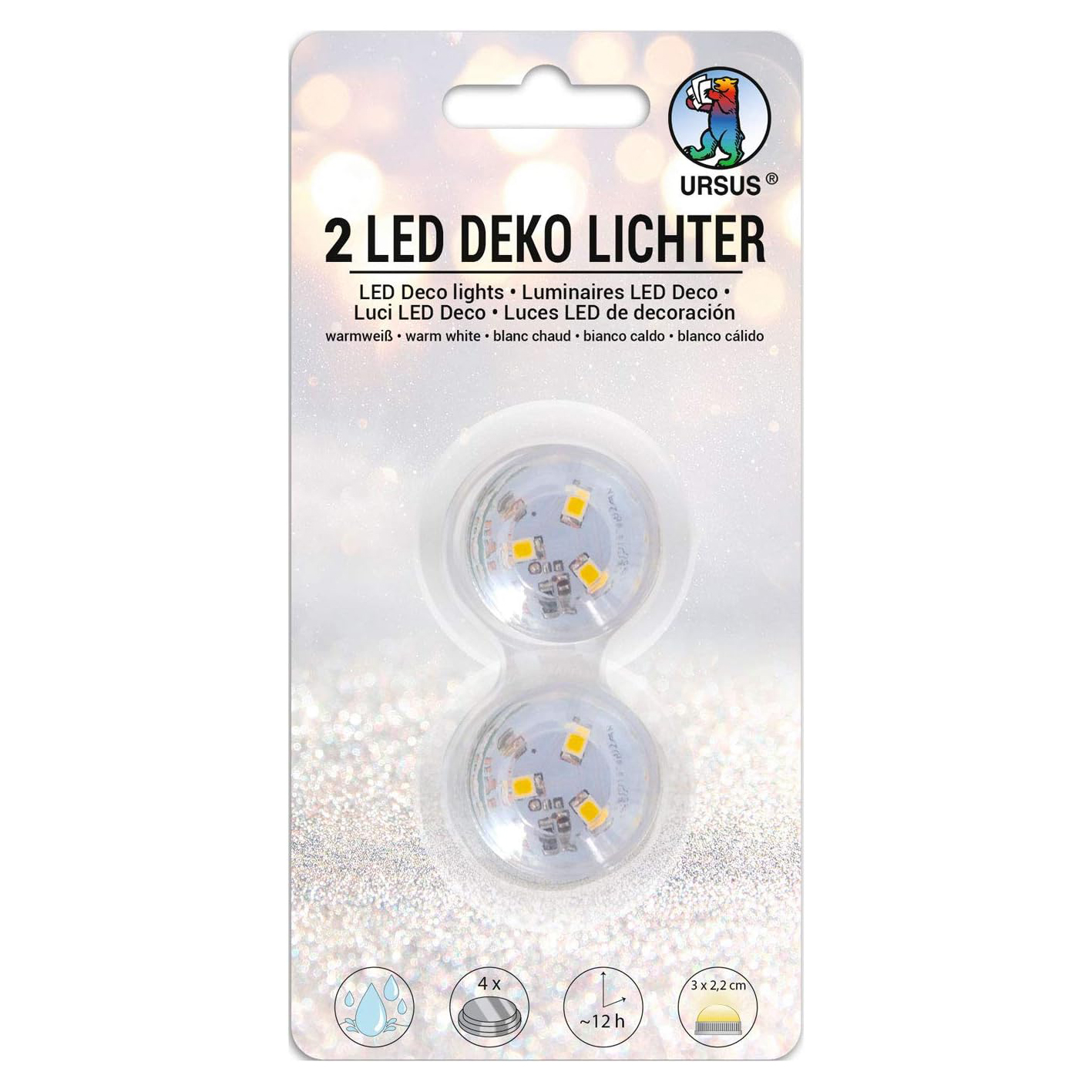 Ursus Mini Luci LED lanterne bianche set 2 pezzi