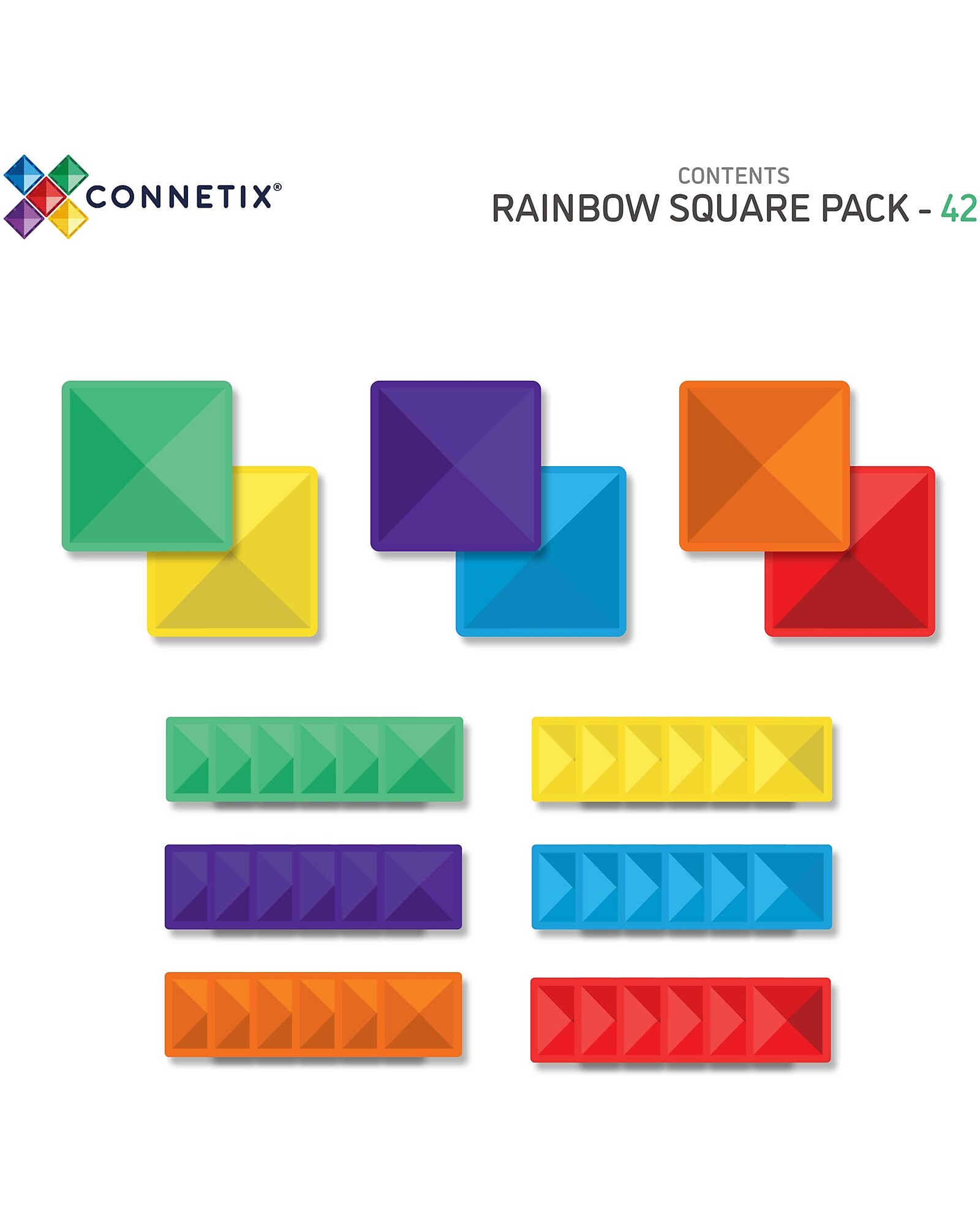 Connetix Square Pack costruzioni magnetiche 42 pezzi compatibili