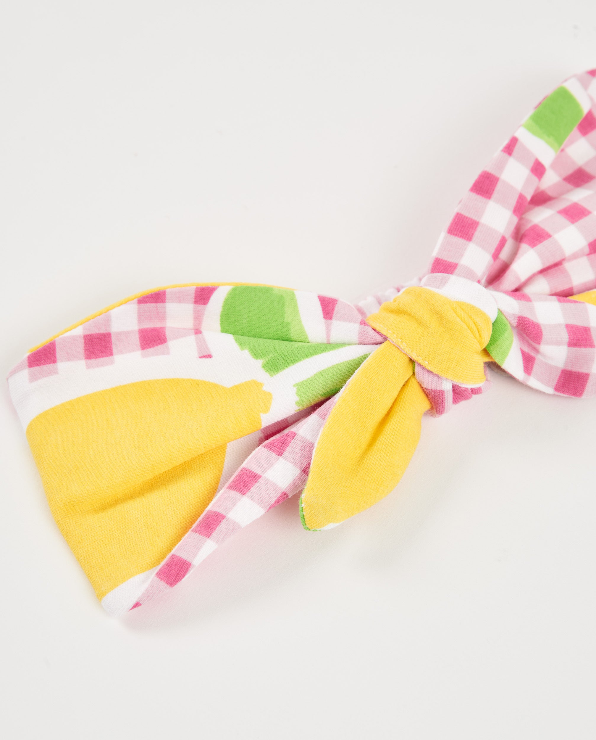 Tuc Tuc fascia capelli bambina rosa vichy limoni