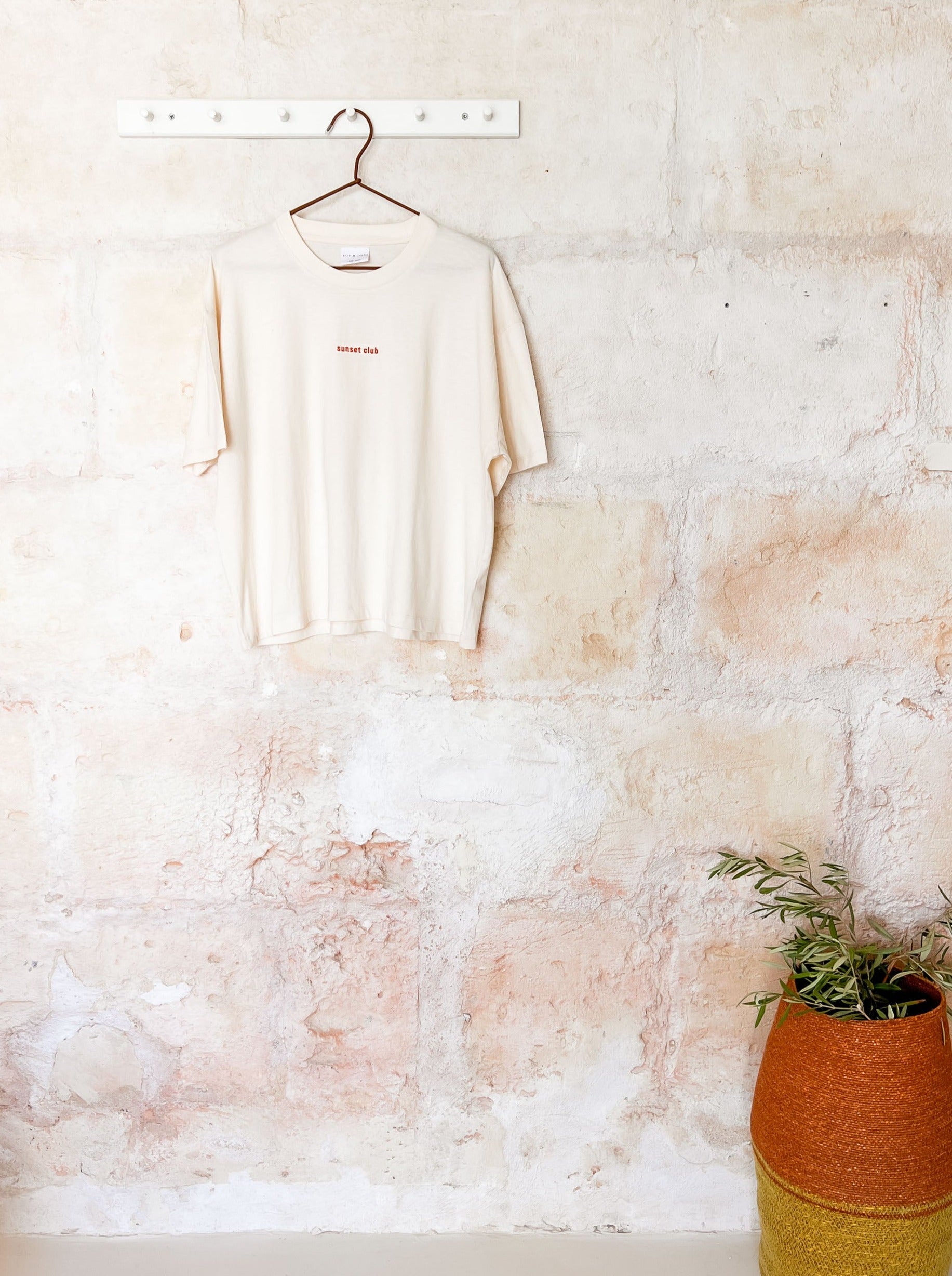 Ella and Rapha Sunset Club t-shirt donna bianco sporco cotone