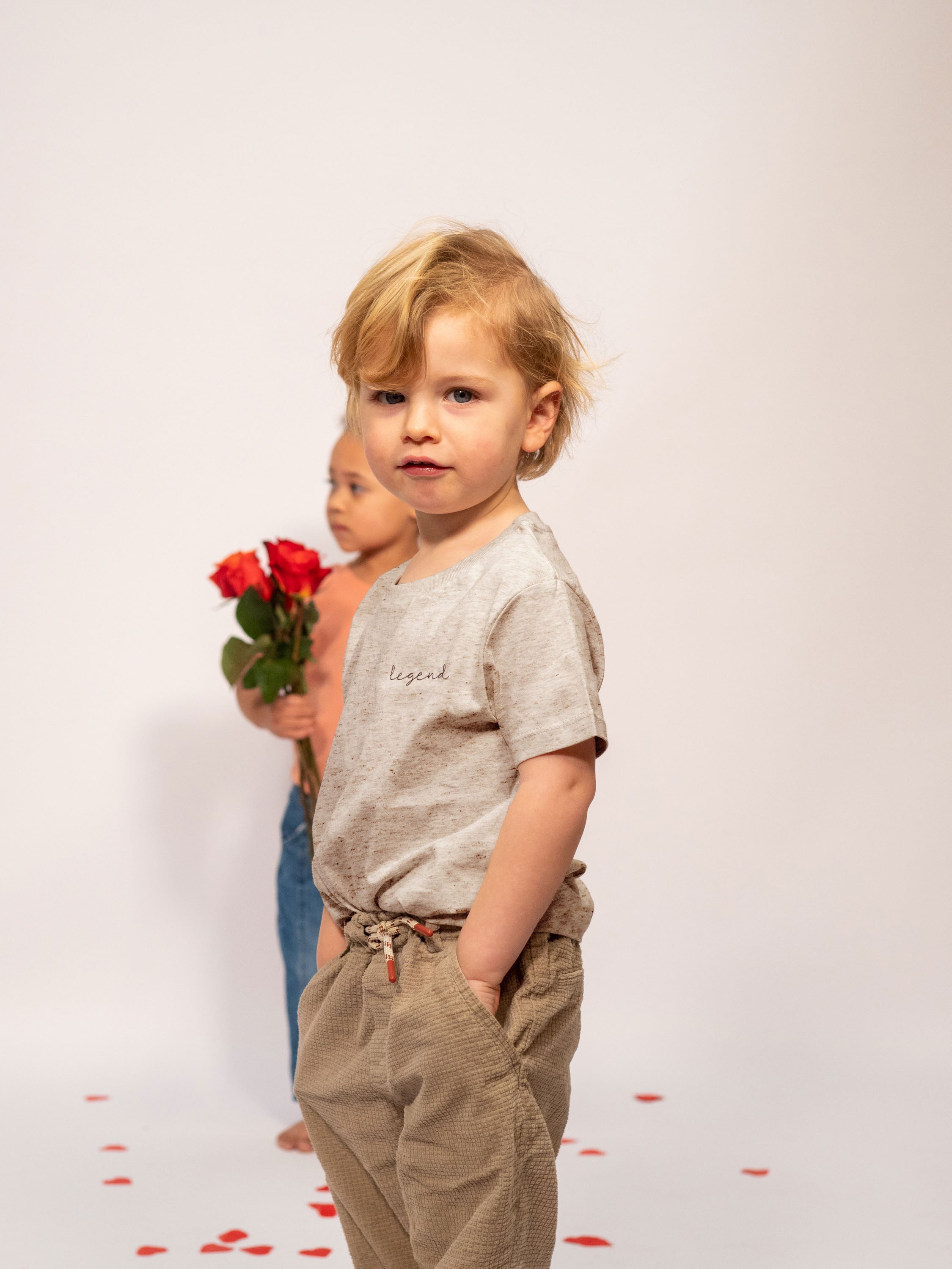 Ella and Rapha Little Legend t-shirt bambino beige cotone organico