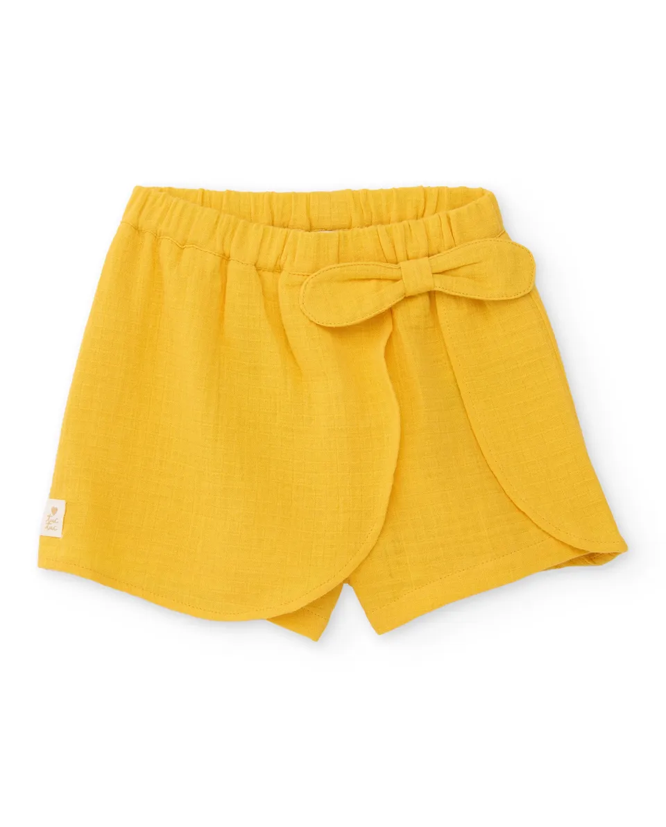 Tuc Tuc gonna pantalone bambina incrociata gialla