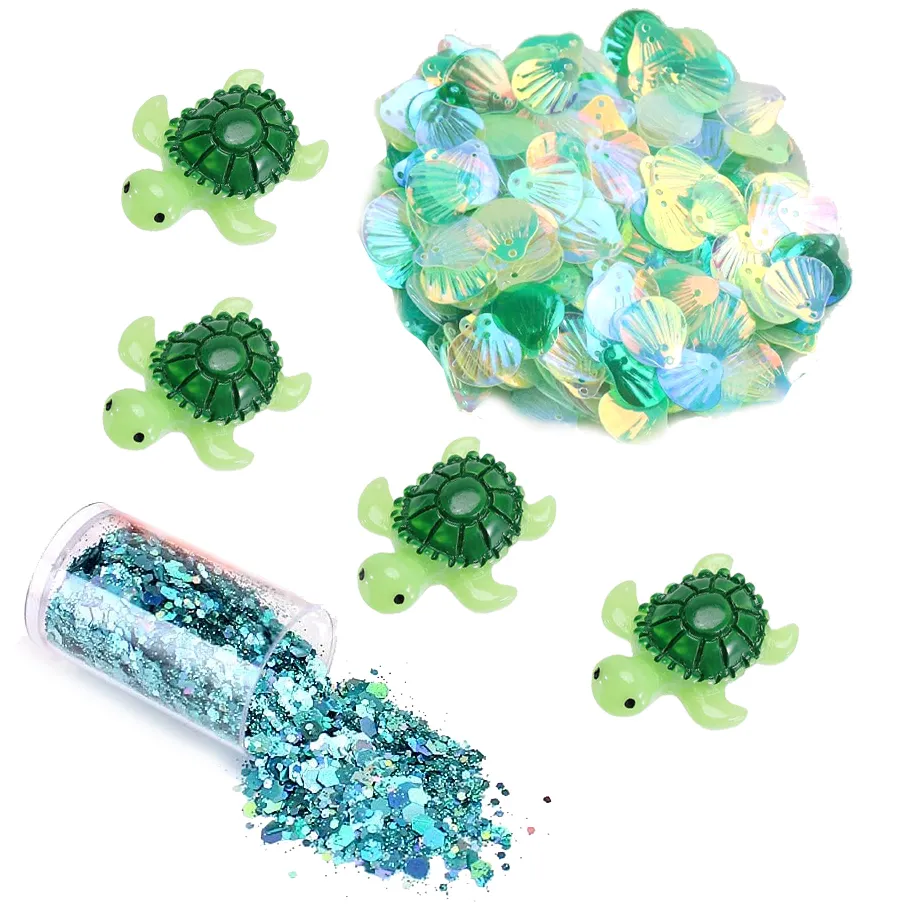 Mini set deco tartarughe decorazioni in resina assortite