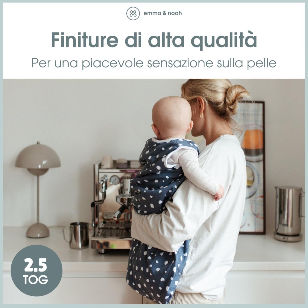 emma & noah sacco nanna 2.5 TOG cotone bio grigio 70 cm