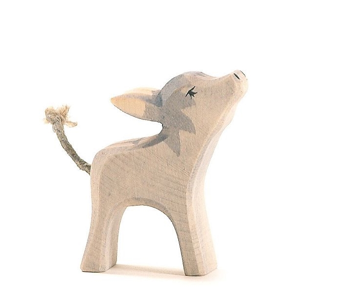 Ostheimer Cucciolo Asino figura in legno 7,5 cm dipinta a mano