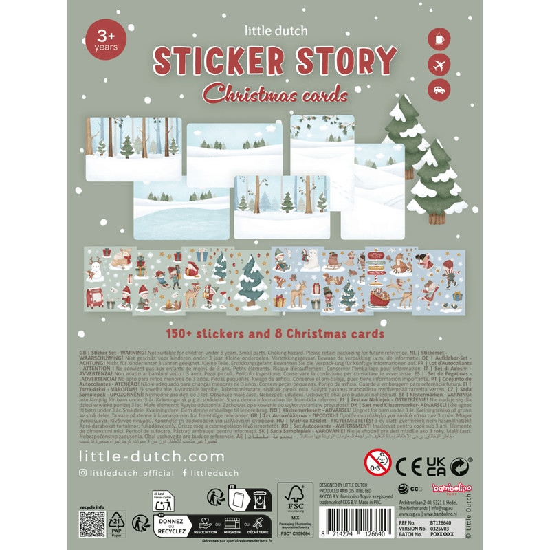 Little Dutch Libro Adesivi Natale 150 Sticker