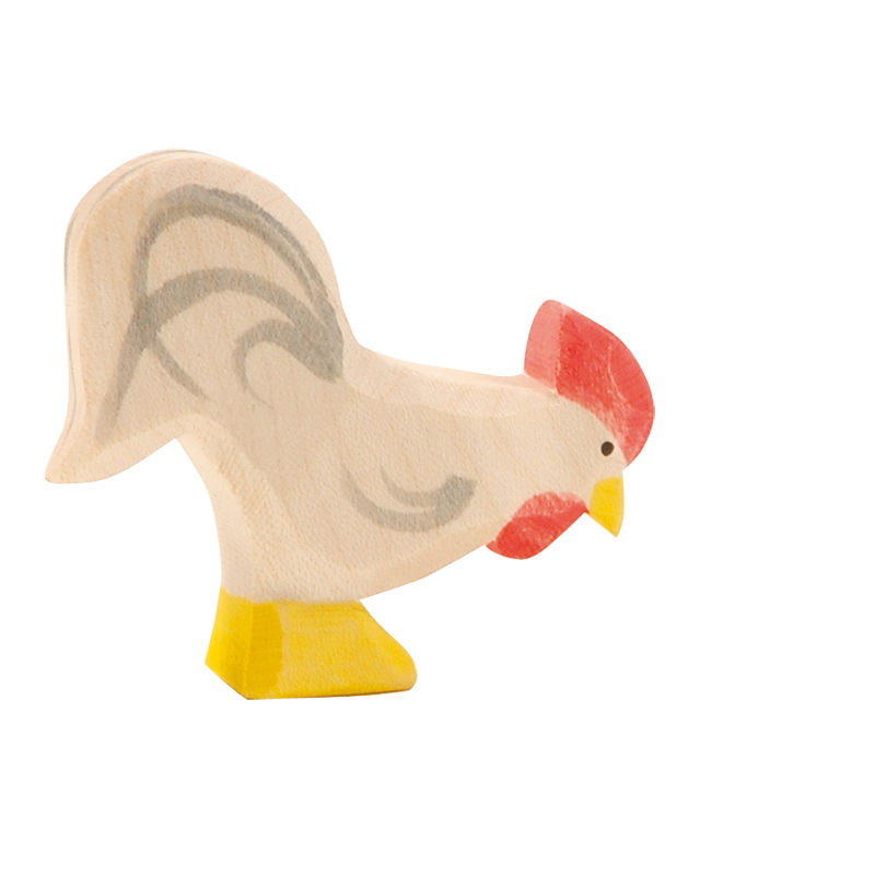 Ostheimer Gallo bianco figura in legno h 5 cm