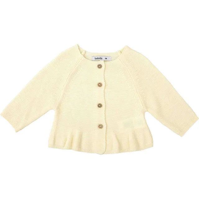 Babidu cardigan volant giacca maglia 3 mesi cotone