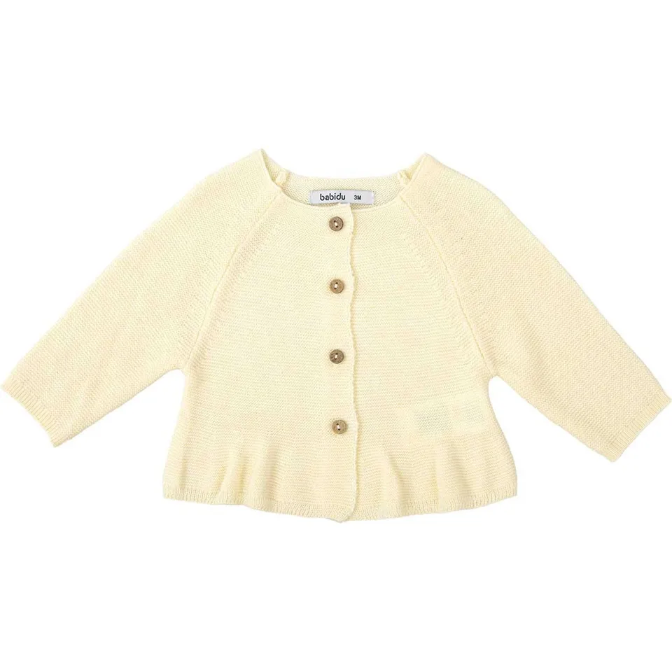Babidu cardigan volant giacca maglia 3 mesi cotone