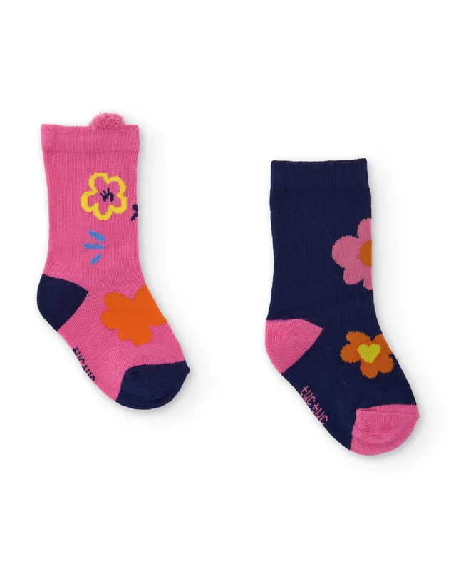 Tuc Tuc calzini cotone bambina fiori rosa 2 paia