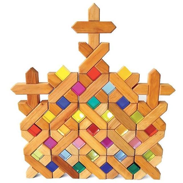 Bauspiel Xbricks set costruzioni legno 16 pezzi