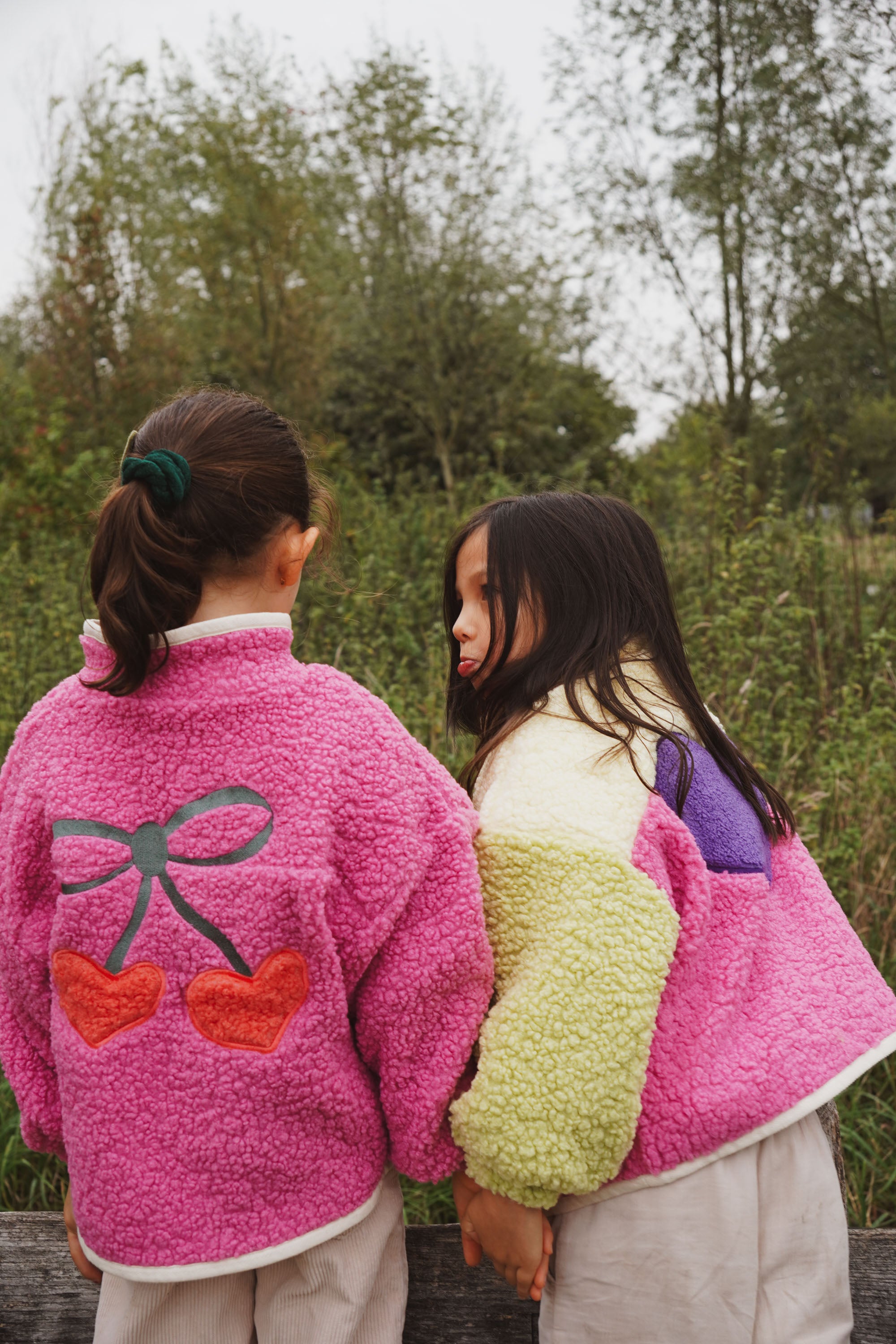 Ella and Rapha Funky Heart giacca teddy bimba multicolor poliestere