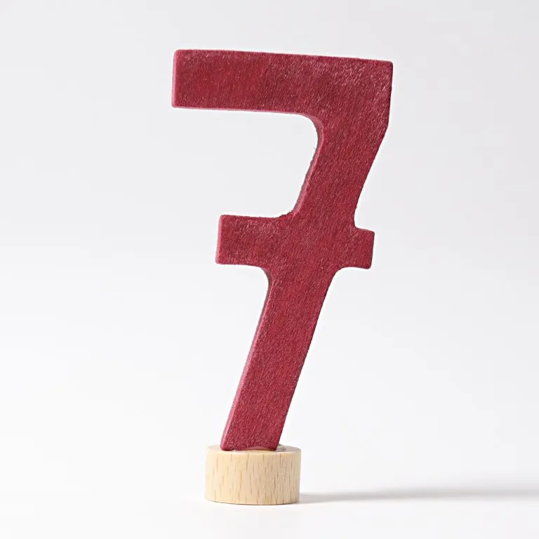 Grimm's Numero 7 decorazione legno compleanno 9 cm