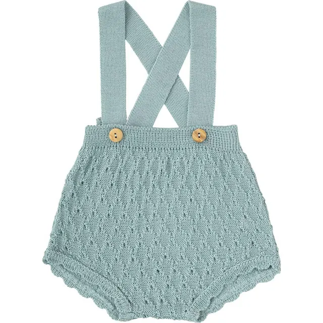 Babidu Culotte Neonata Traforata Cotone Bottoni Legno