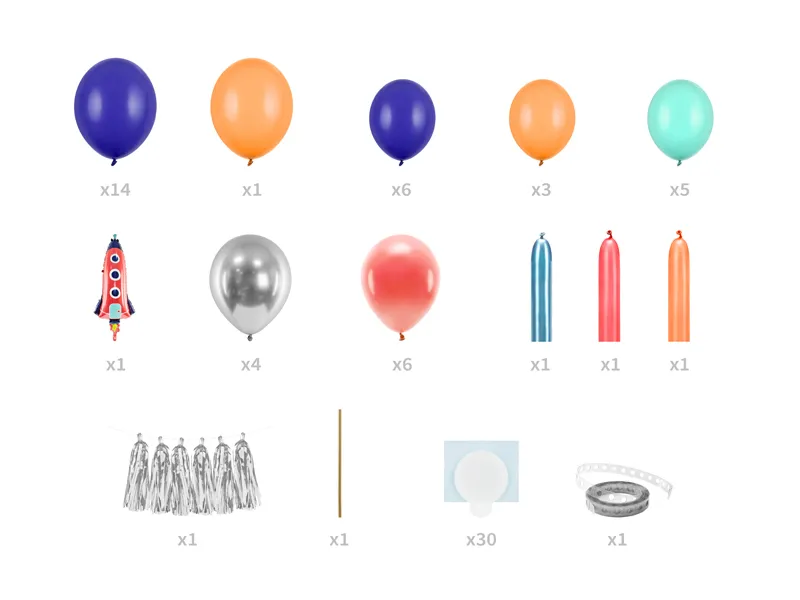 PartyDeco Spazio arco palloncini kit 39 pezzi