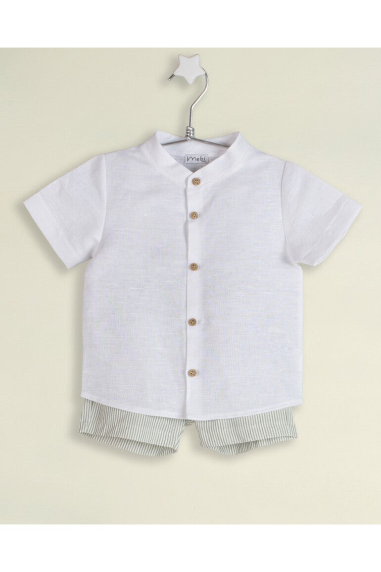 Mebi bermuda bambino righe verdi cotone 100%