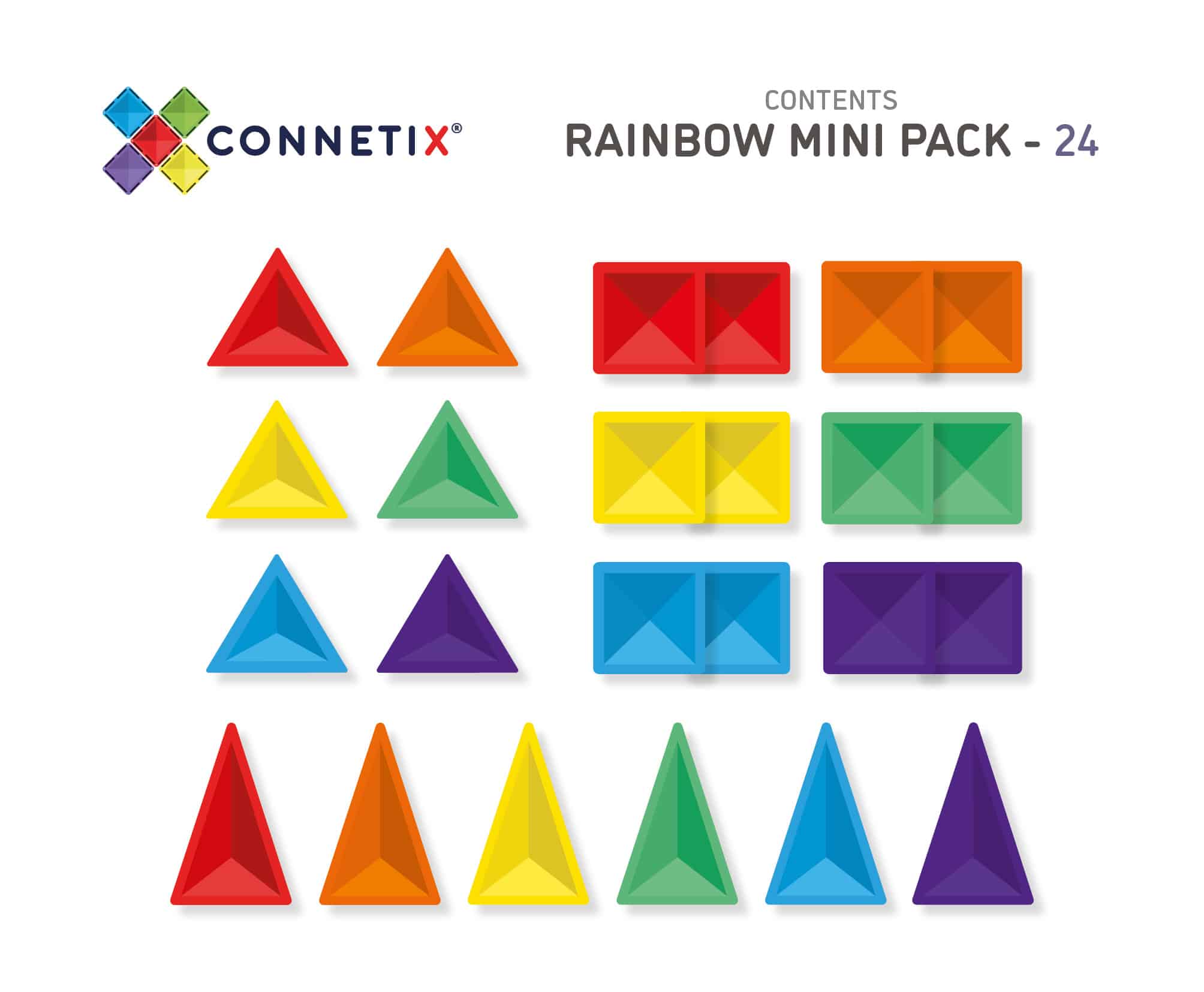 Connetix Rainbow Mini Pack costruzioni magnetiche 24 pezzi