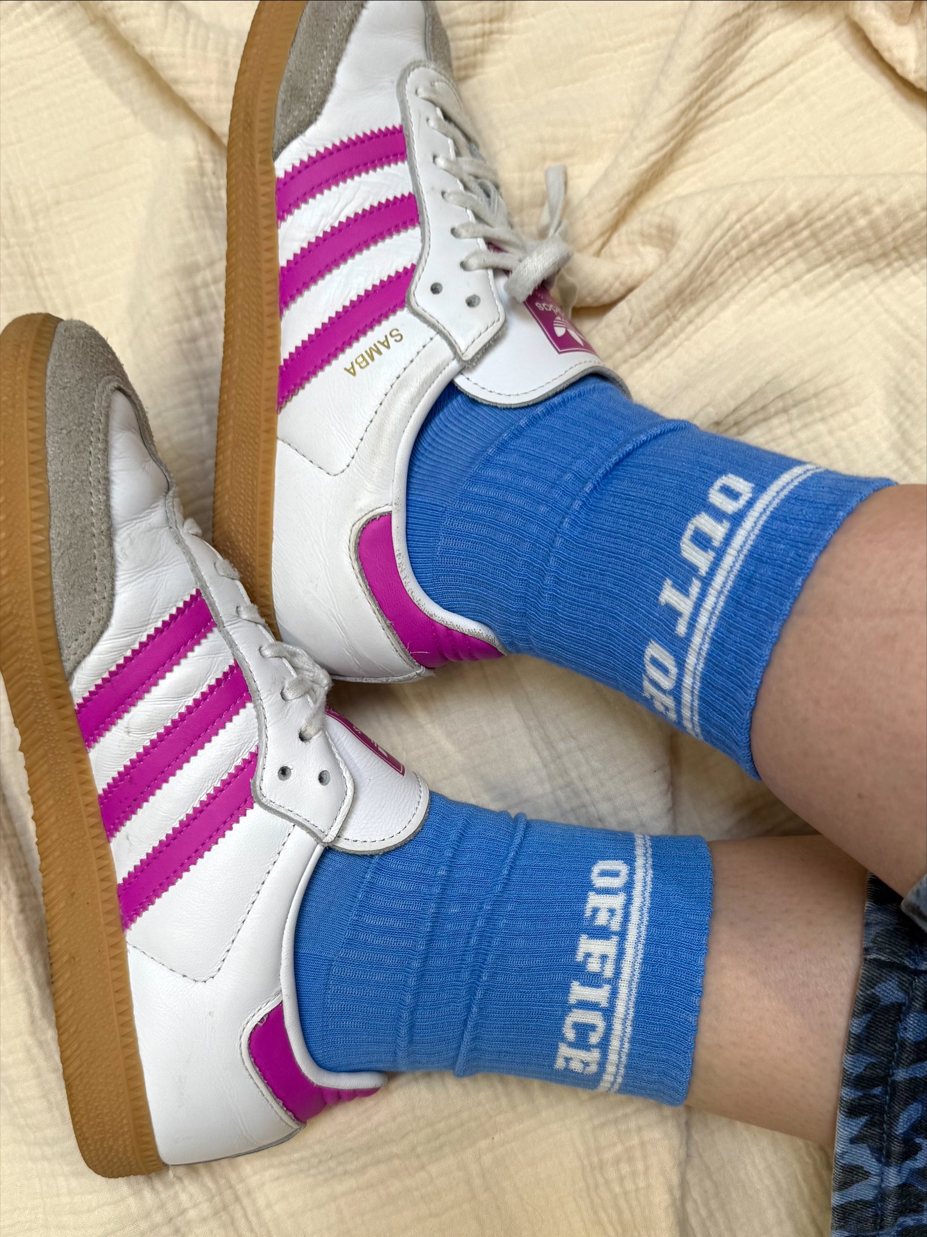 Ella and Rapha Out of Office calze bambino blu cotone