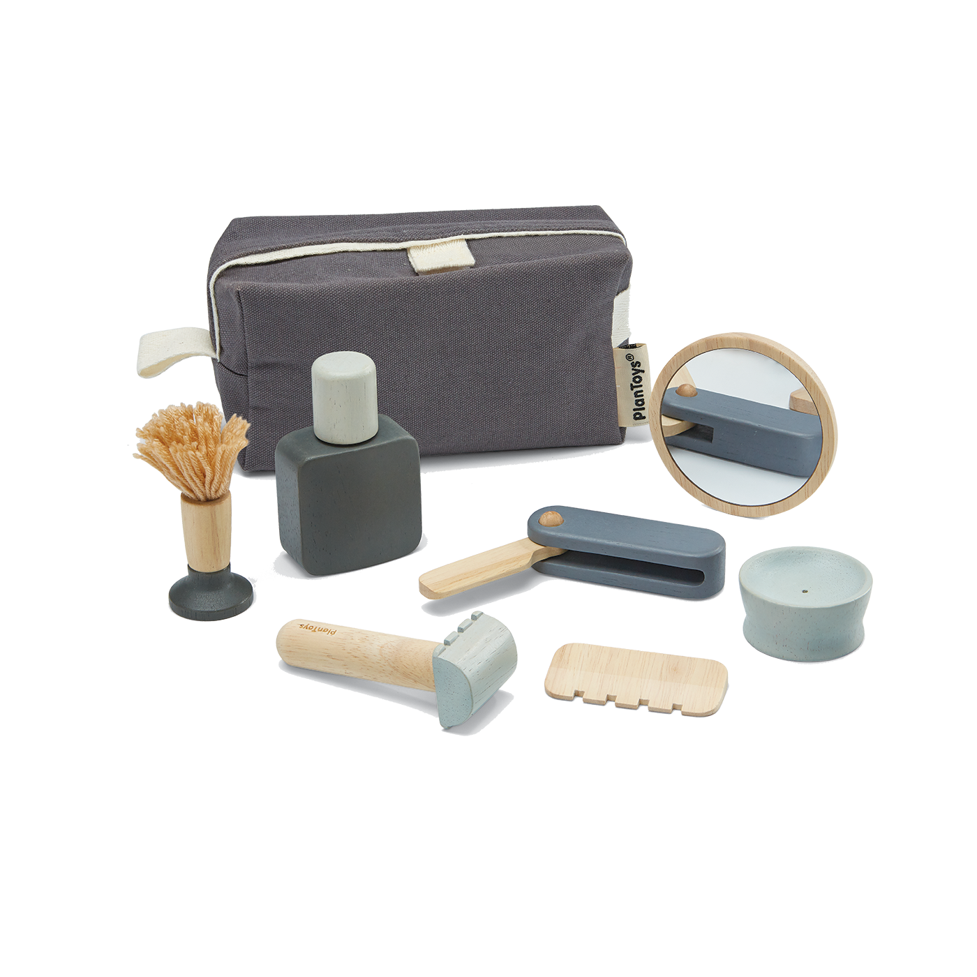 PlanToys Shave Set Barbiere Gioco in Legno 9 Pezzi Sostenibile