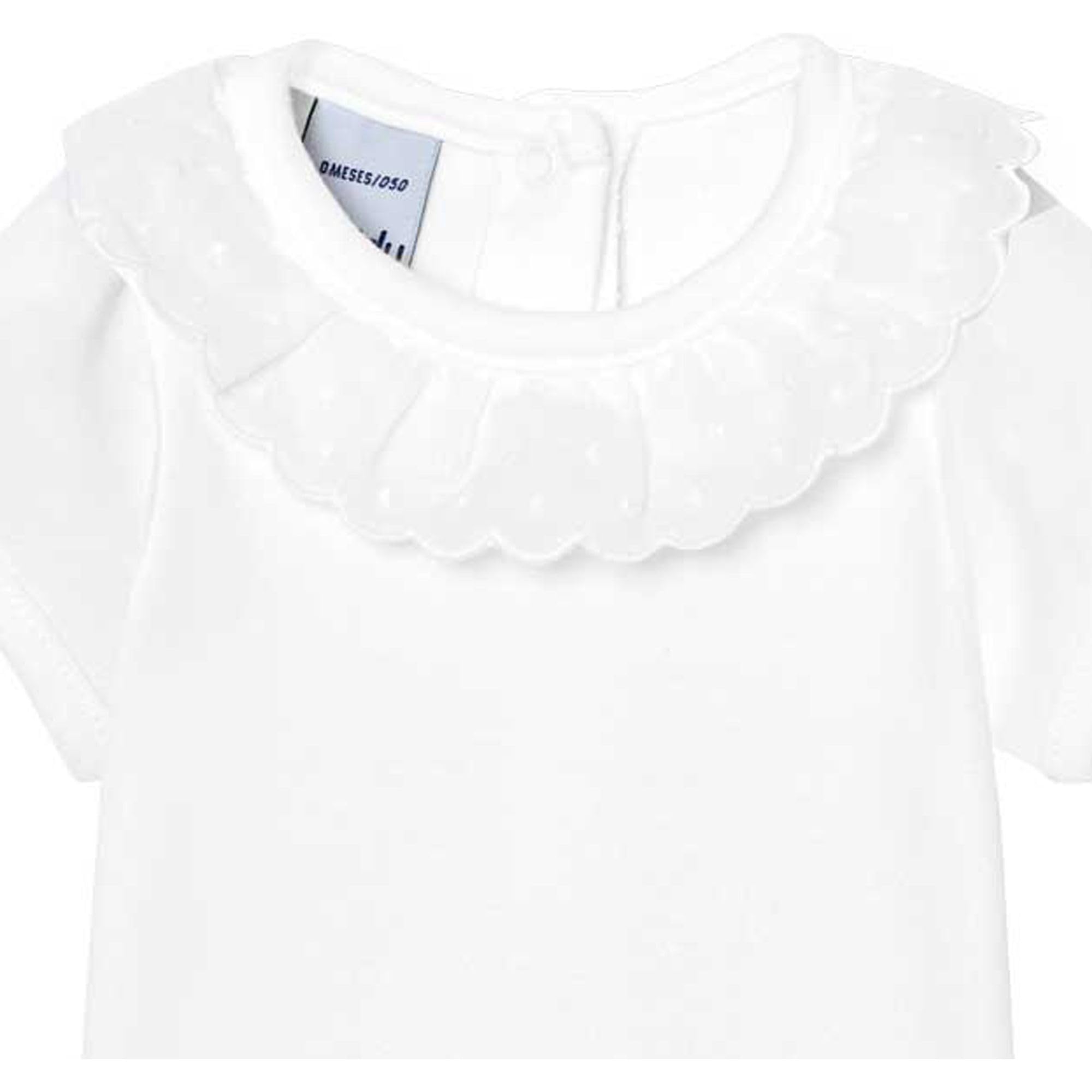 Babidu Body Maniche Corte Pizzo 6-9 Mesi Cotone Bianco
