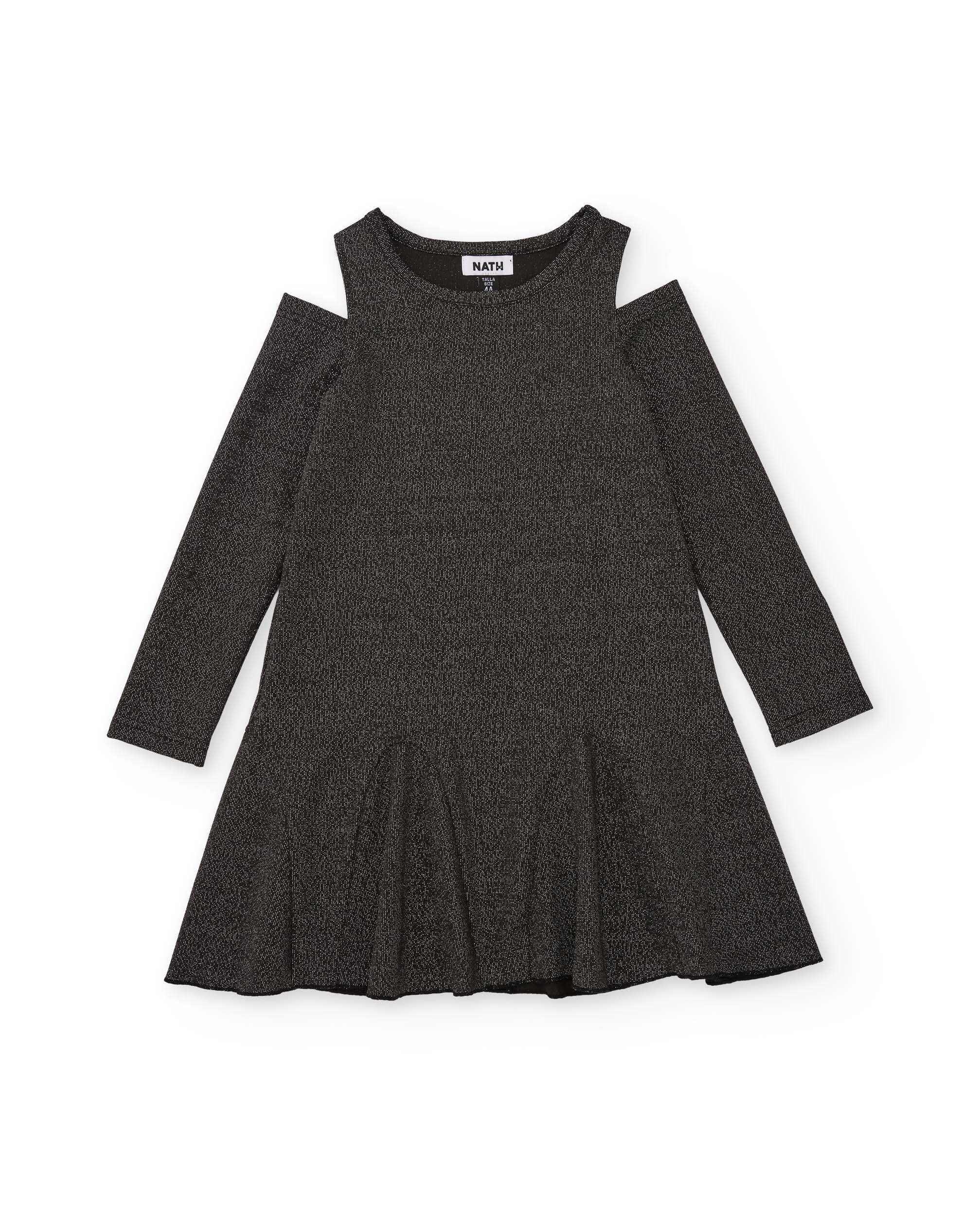 Tuc tuc vestito bambina spalle scoperte grigio scuro