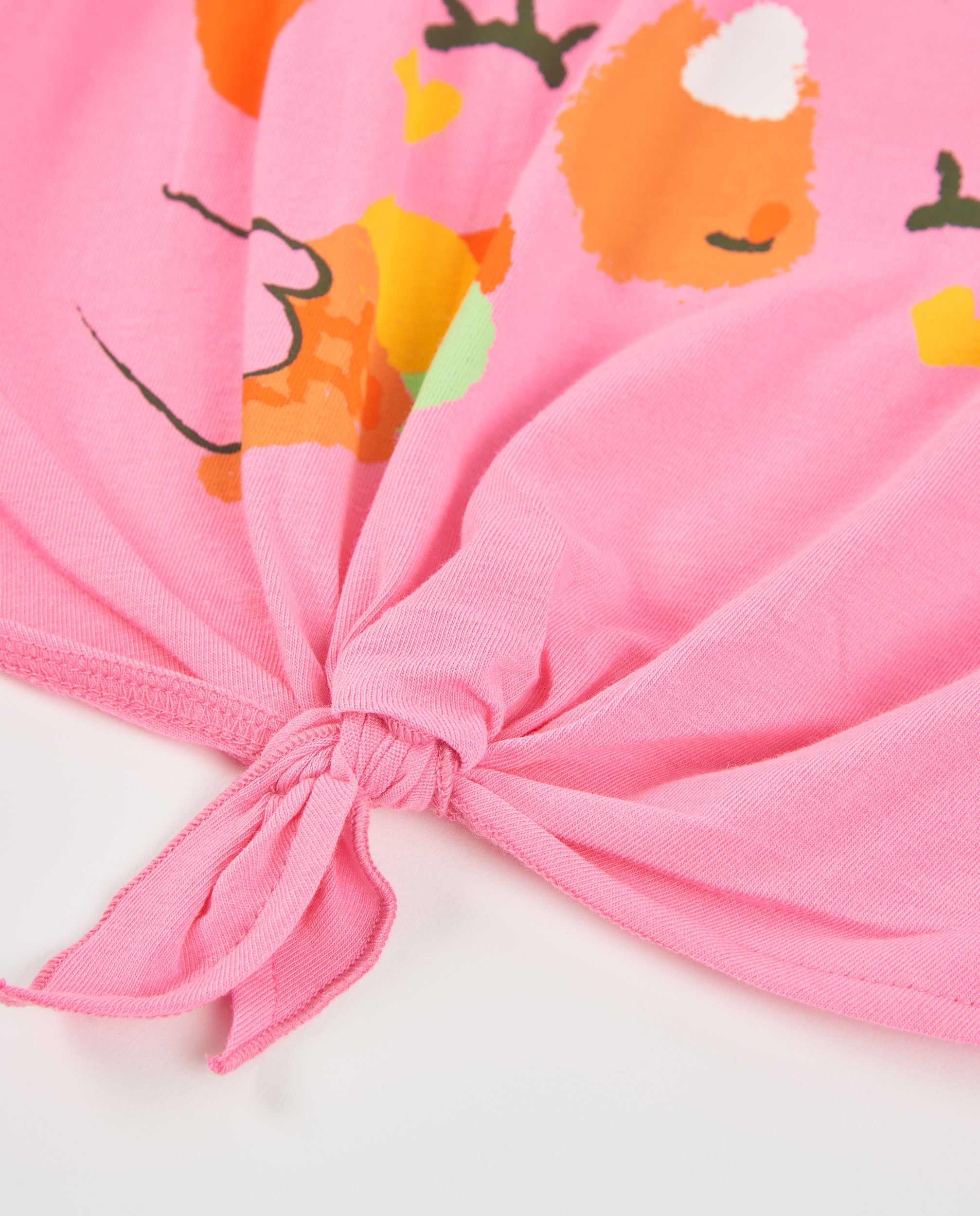 Tuc Tuc T-shirt bambina con nodo rosa stampa floreale