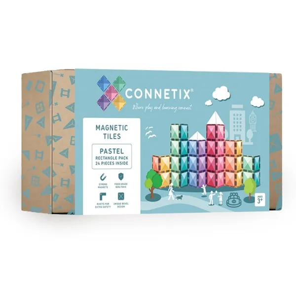Connetix Pastel Rectangle Pack 24 pezzi costruzioni magnetiche