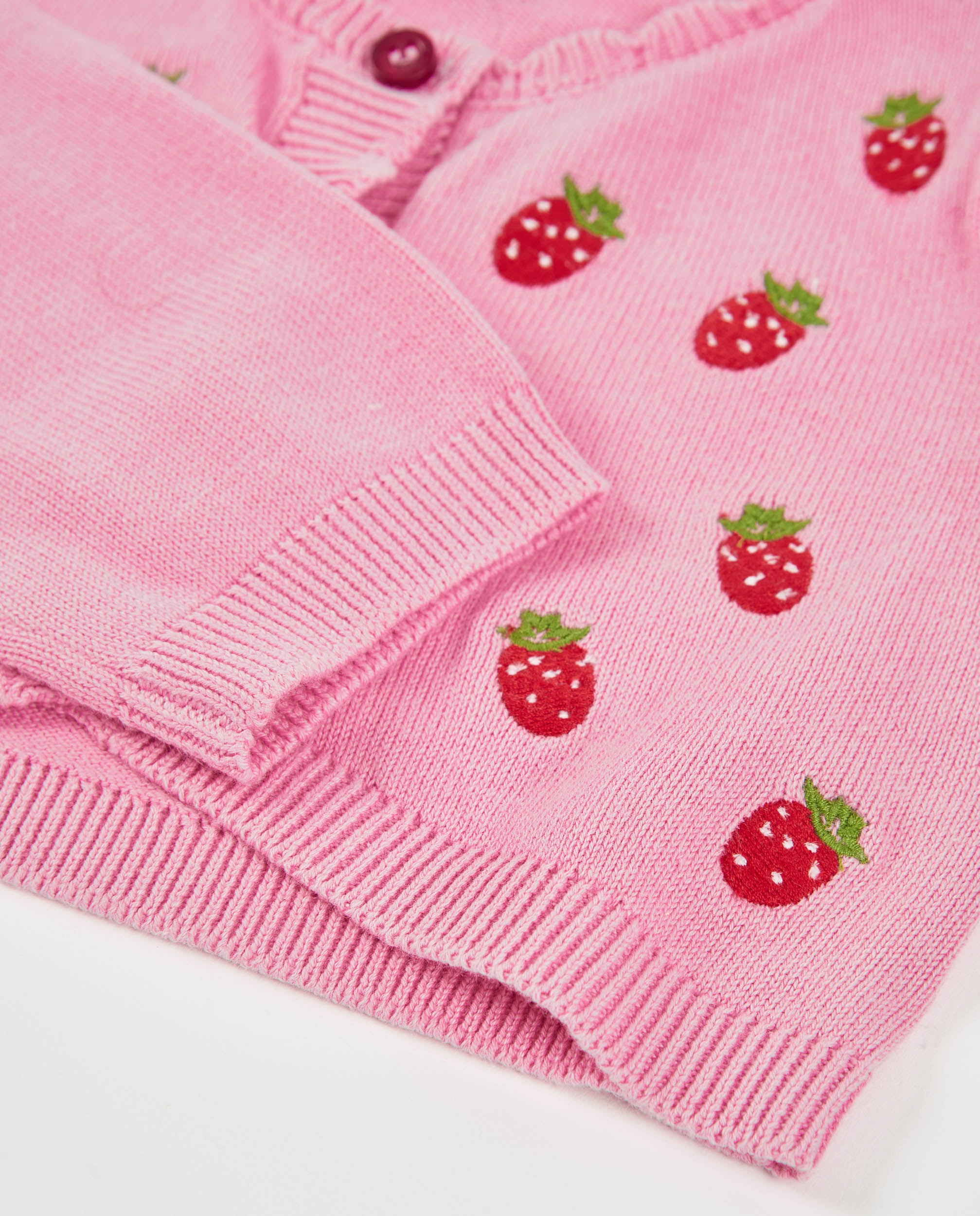 Tuc Tuc golfino neonata rosa fragole ricamate