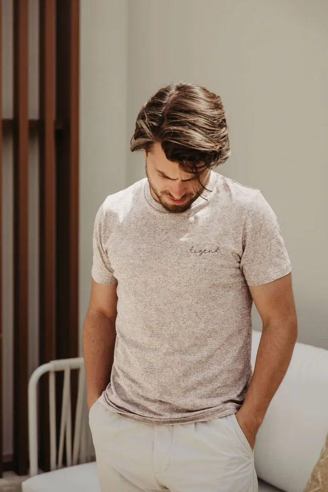 Ella and Rapha Legend t-shirt beige cotone biologico uomo