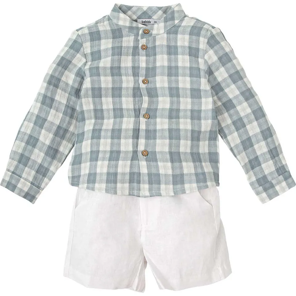 Babidu camicia a quadri completo bambino 6 anni cotone
