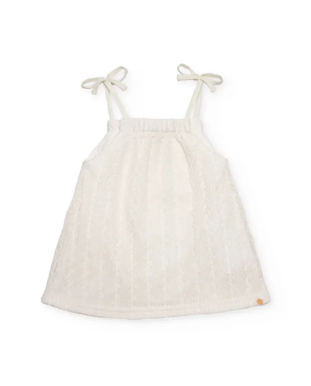 Tuc Tuc top bambina bianco spalline fiocco traforato