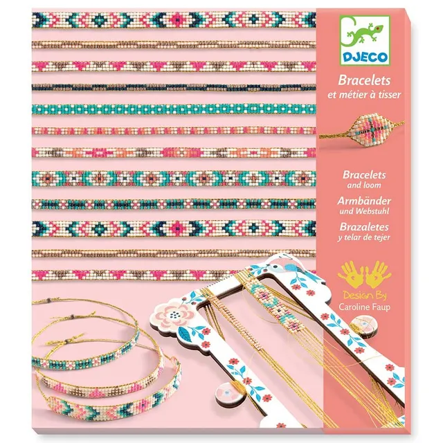 Djeco Tiny Beads Jewels kit braccialetti con telaio
