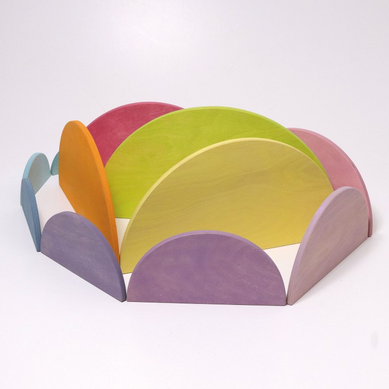 Grimm's Semicerchi Pastello arcobaleno legno 11 pezzi