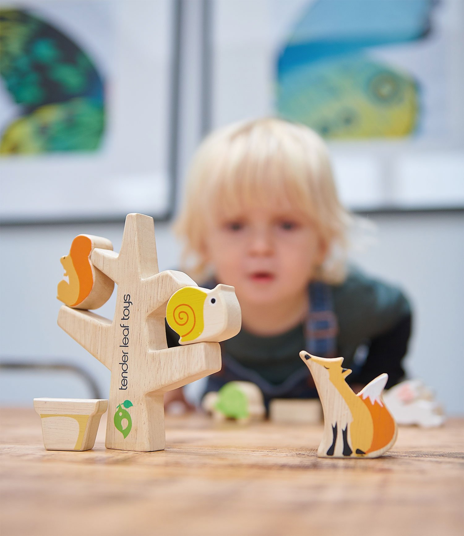 Tender Leaf Stacking Garden Friends gioco equilibrio legno