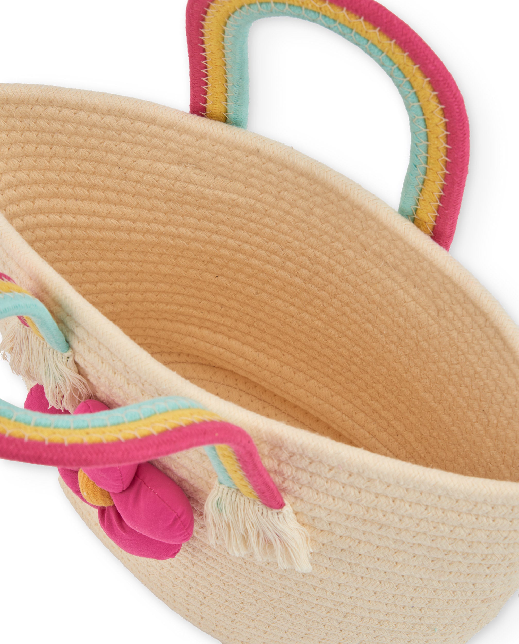 Tuc Tuc borsa bambina beige fiore fucsia
